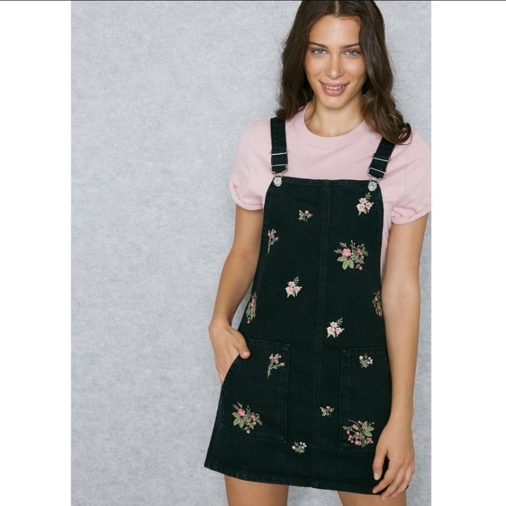 Topshop | Embroidered Denim Dress